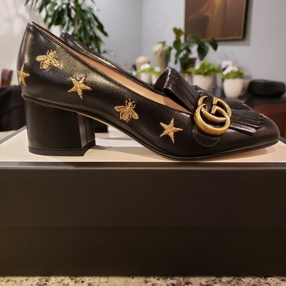 Gucci Shoes - NEW Gucci Marmont Star and Bee Leather Loafer